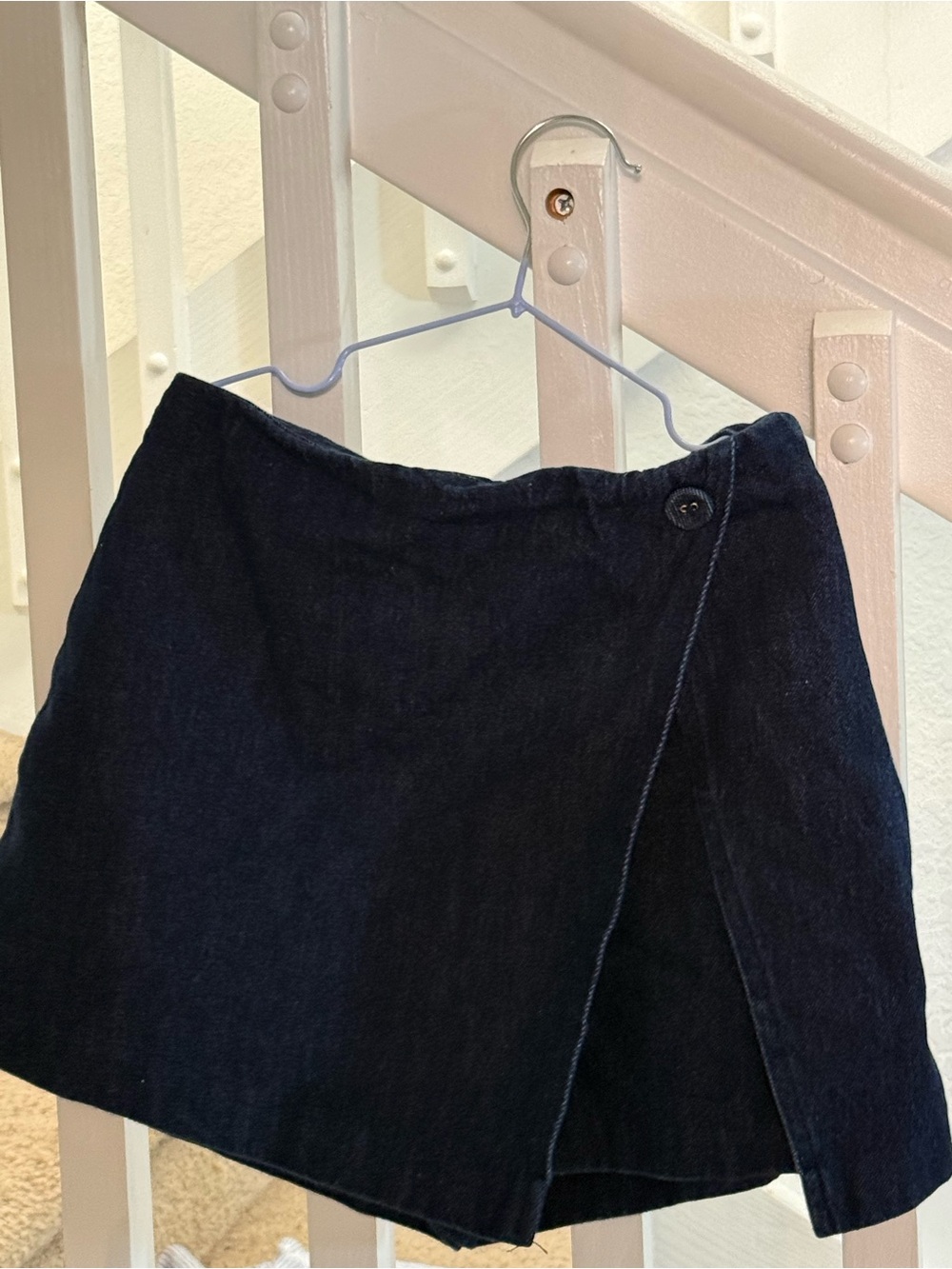 Zara Dark Blue Denim Wrap Mini Skirt